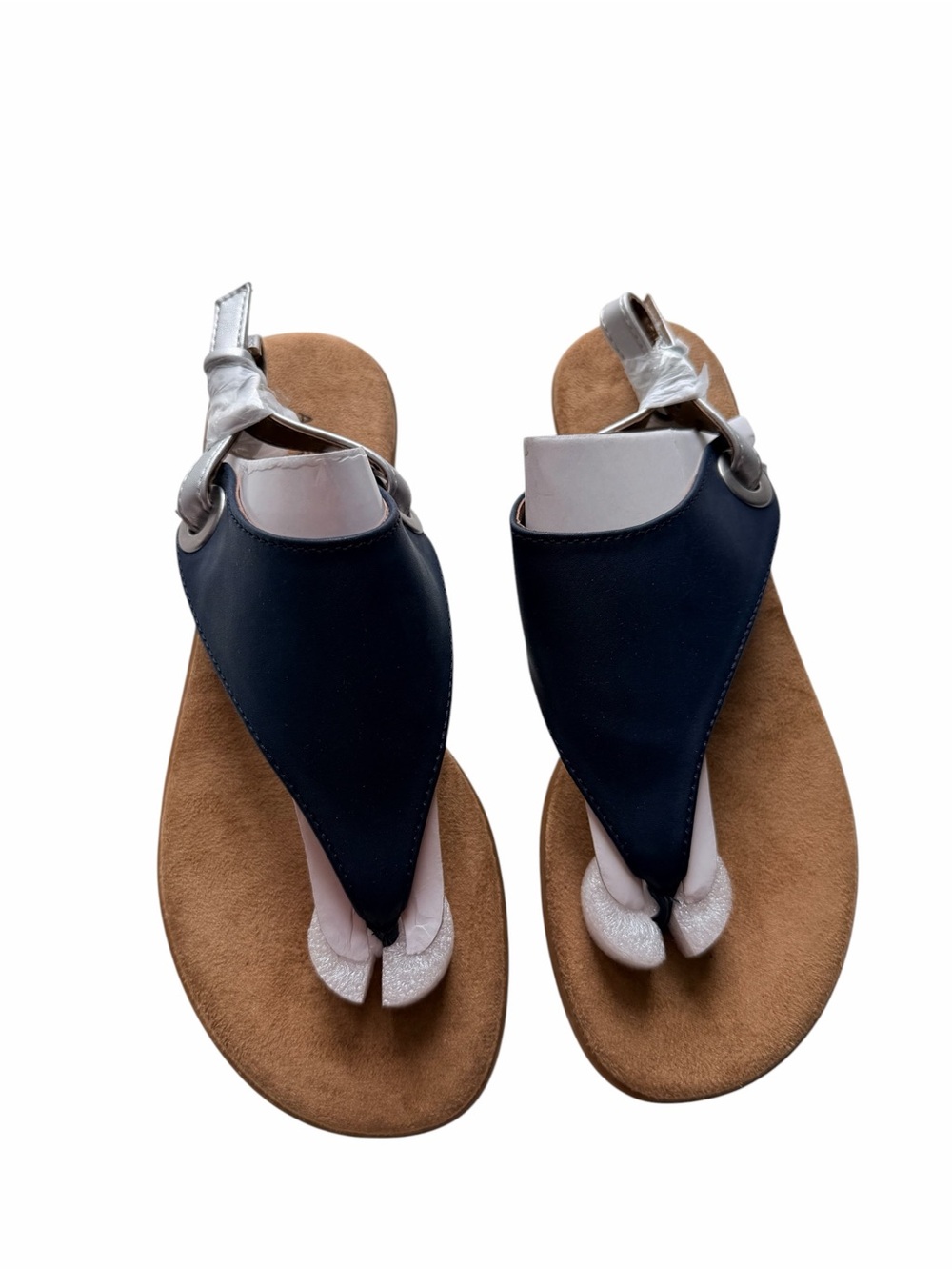 Aerosoles Conclusion Sandals Navy Blue/Silver Size 6 - Picture 4 of 5